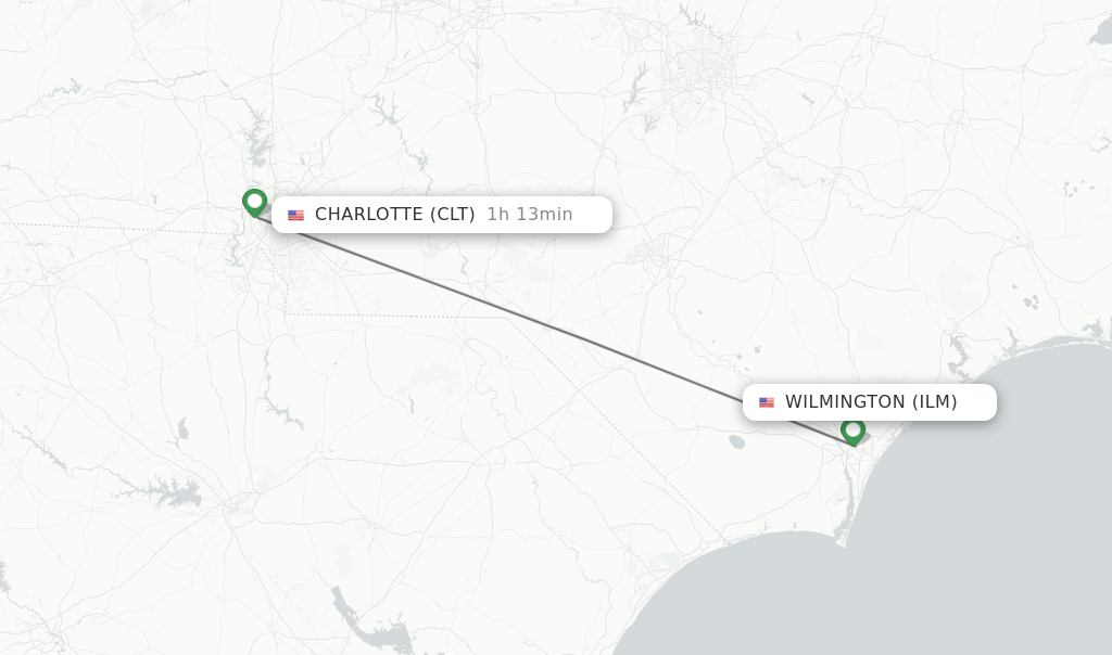 Direct (nonstop) flights from Wilmington to Charlotte schedules