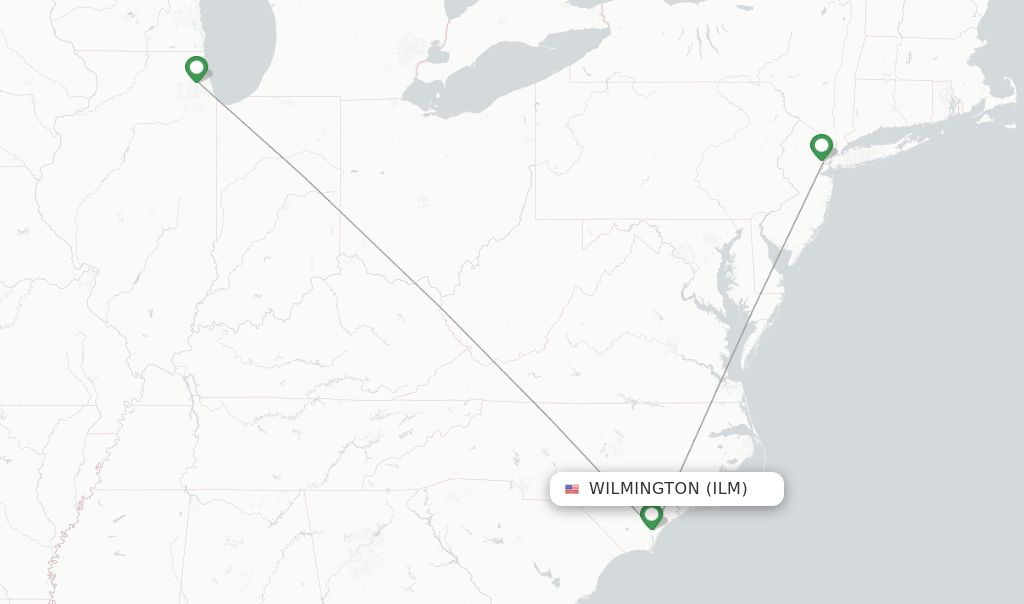 United flights from Wilmington, ILM