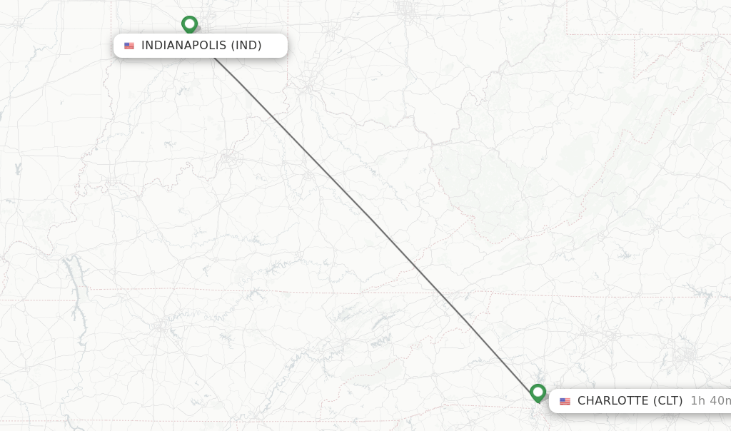 Direct (nonstop) flights from Indianapolis to Charlotte schedules