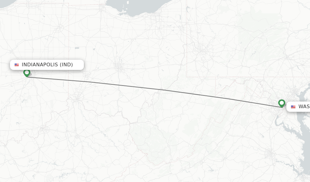 Direct (nonstop) flights from Indianapolis to Washington schedules