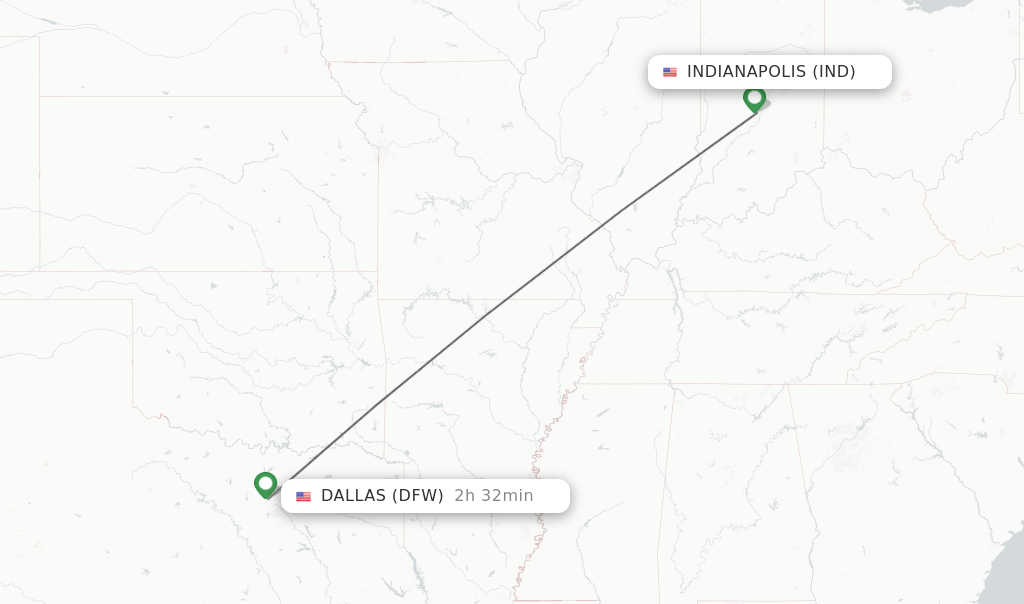 Direct (nonstop) flights from Indianapolis to Dallas schedules