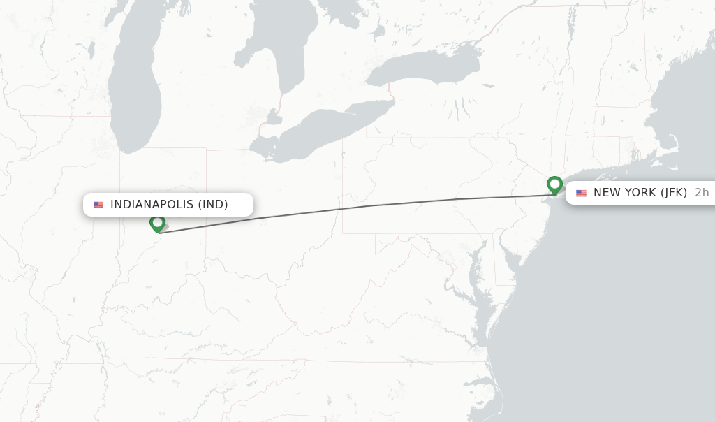 Direct (nonstop) flights from Indianapolis to New York schedules