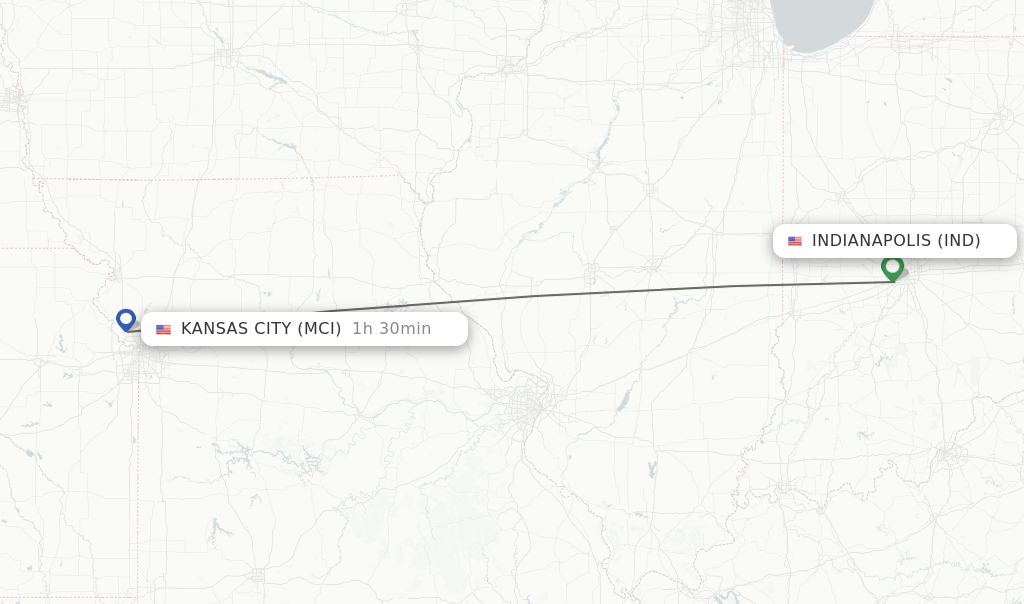 Direct (nonstop) flights from Indianapolis to Kansas City schedules