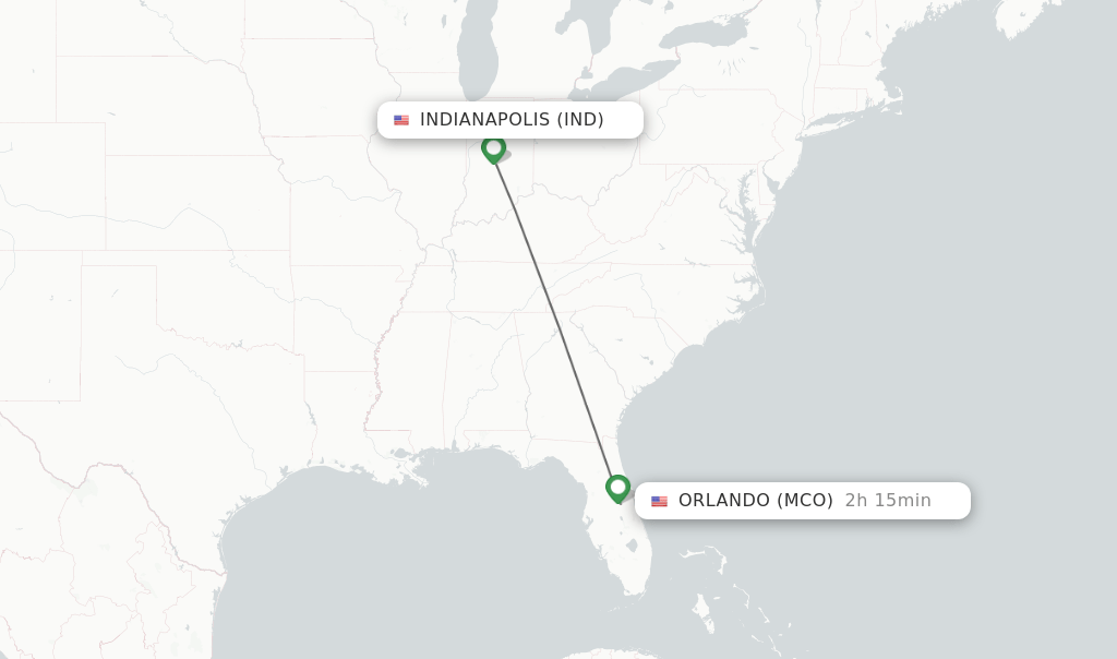 Direct (nonstop) flights from Indianapolis to Orlando schedules