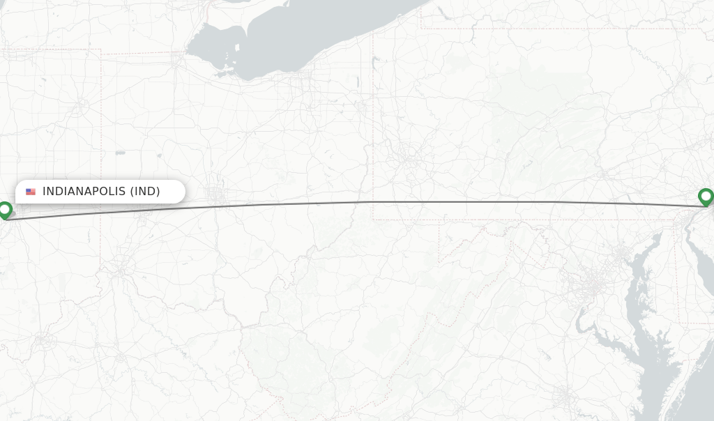 Direct (nonstop) flights from Indianapolis to Philadelphia schedules