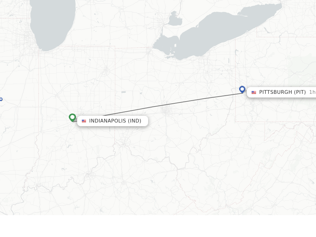 Direct (nonstop) flights from Indianapolis to Pittsburgh schedules