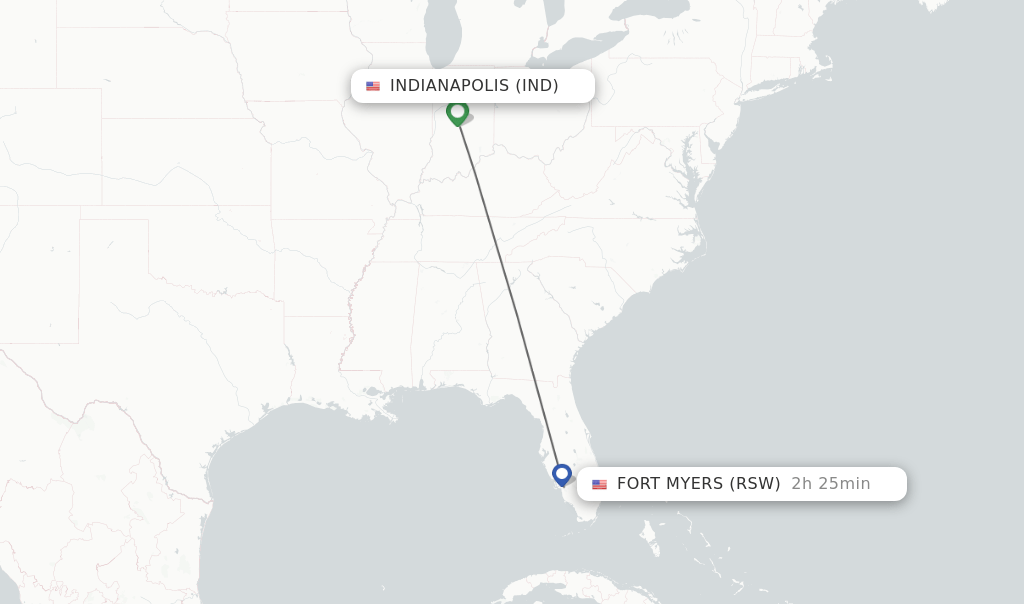 Direct (nonstop) flights from Indianapolis to Fort Myers schedules