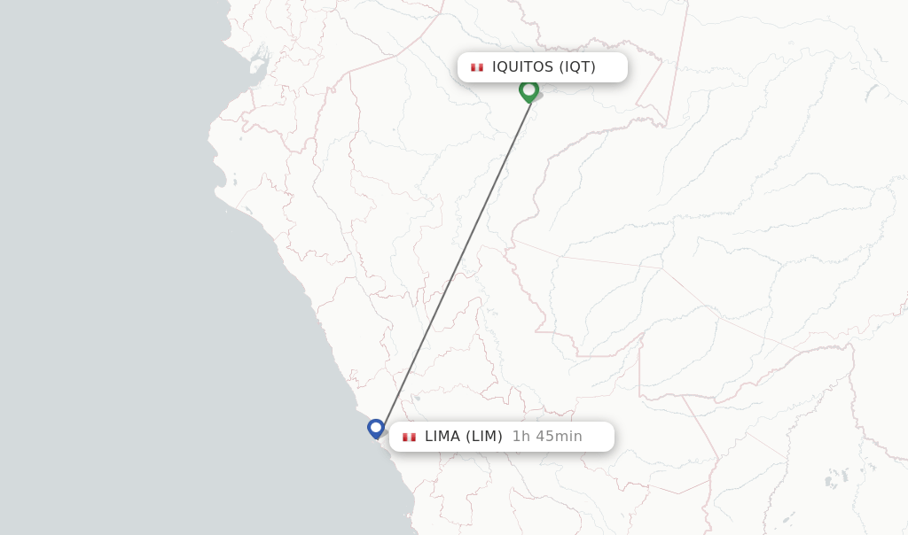 Direct (nonstop) flights from Iquitos to Lima schedules