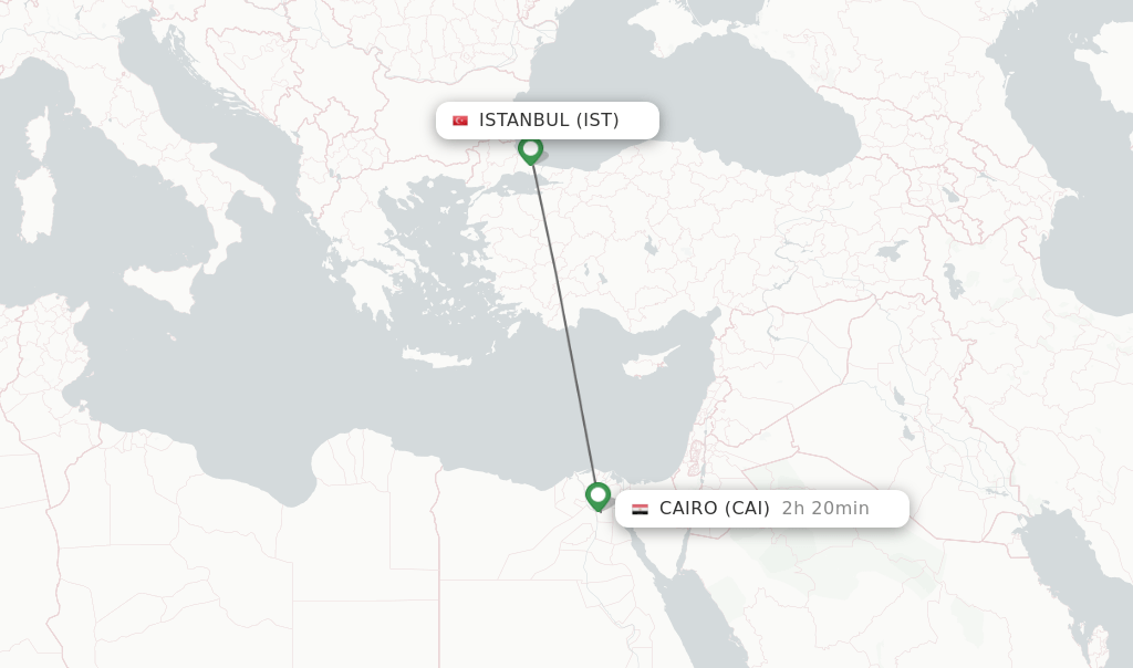 Direct (nonstop) flights from Istanbul to Cairo schedules