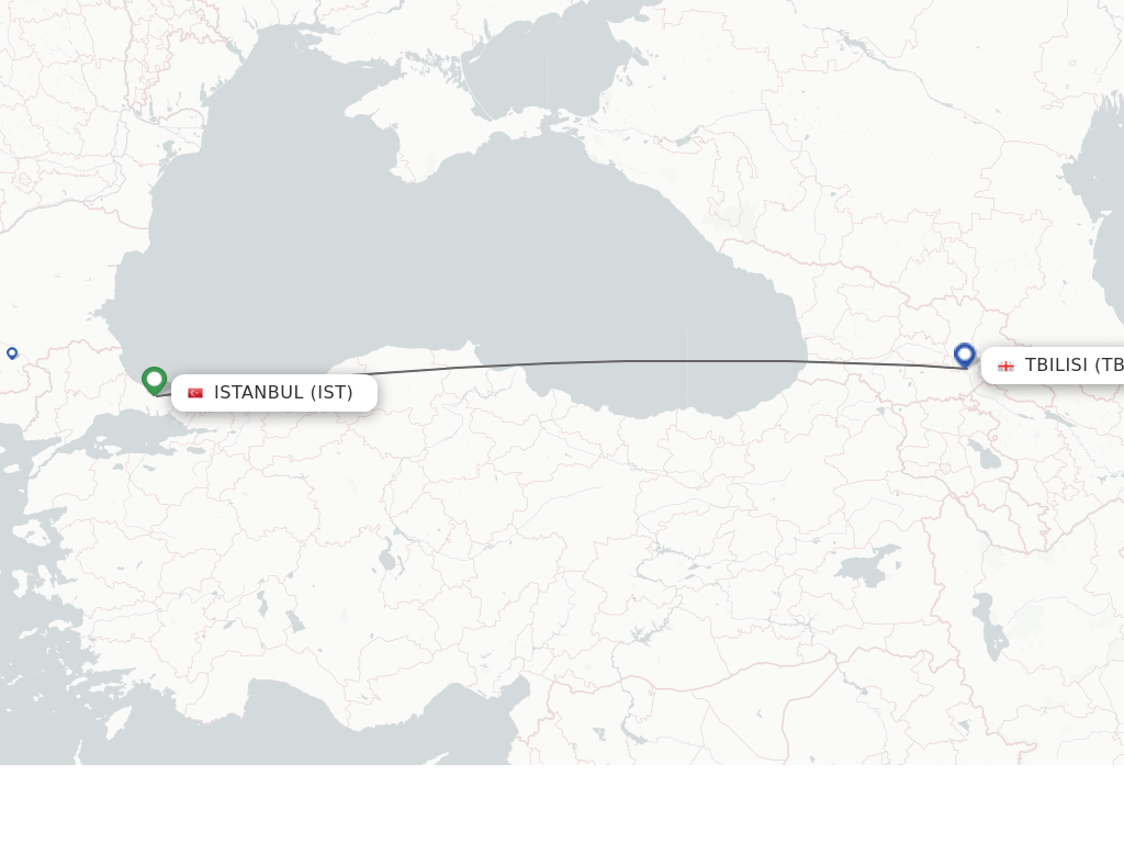 Direct (nonstop) flights from Istanbul to Tbilisi schedules