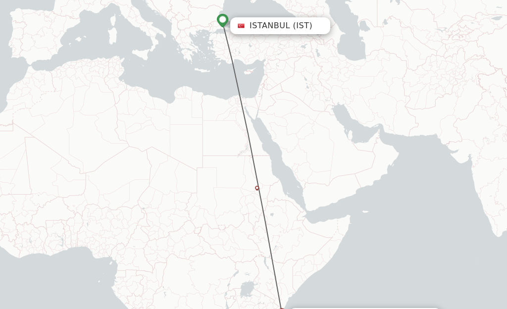 Direct (nonstop) flights from Istanbul to Zanzibar schedules