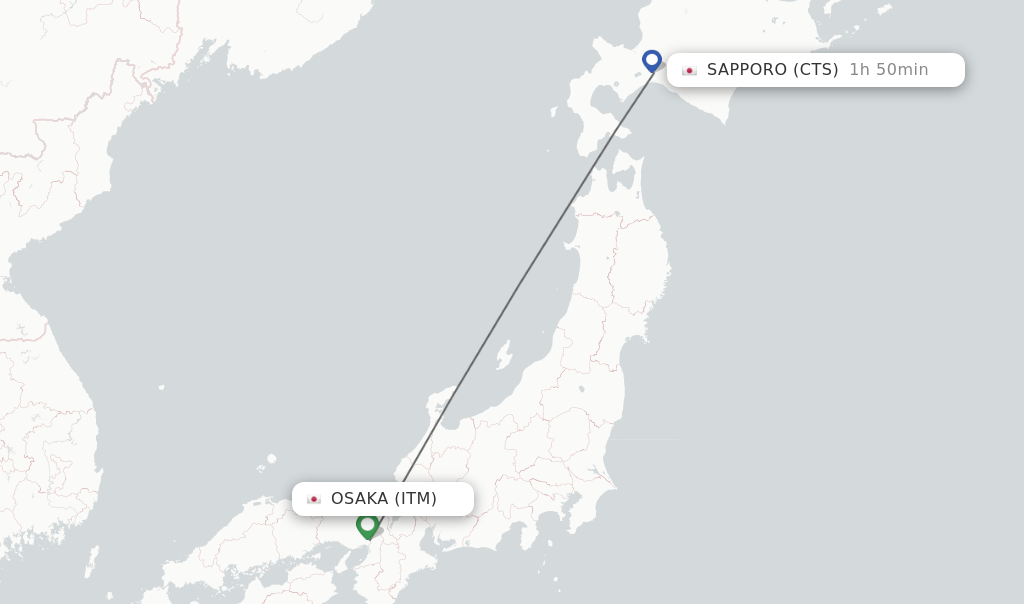 Direct (nonstop) flights from Osaka to Sapporo schedules