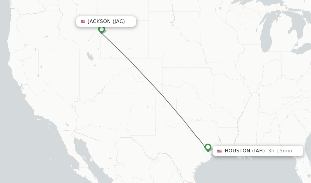 Direct (nonstop) flights from Jackson to Houston schedules
