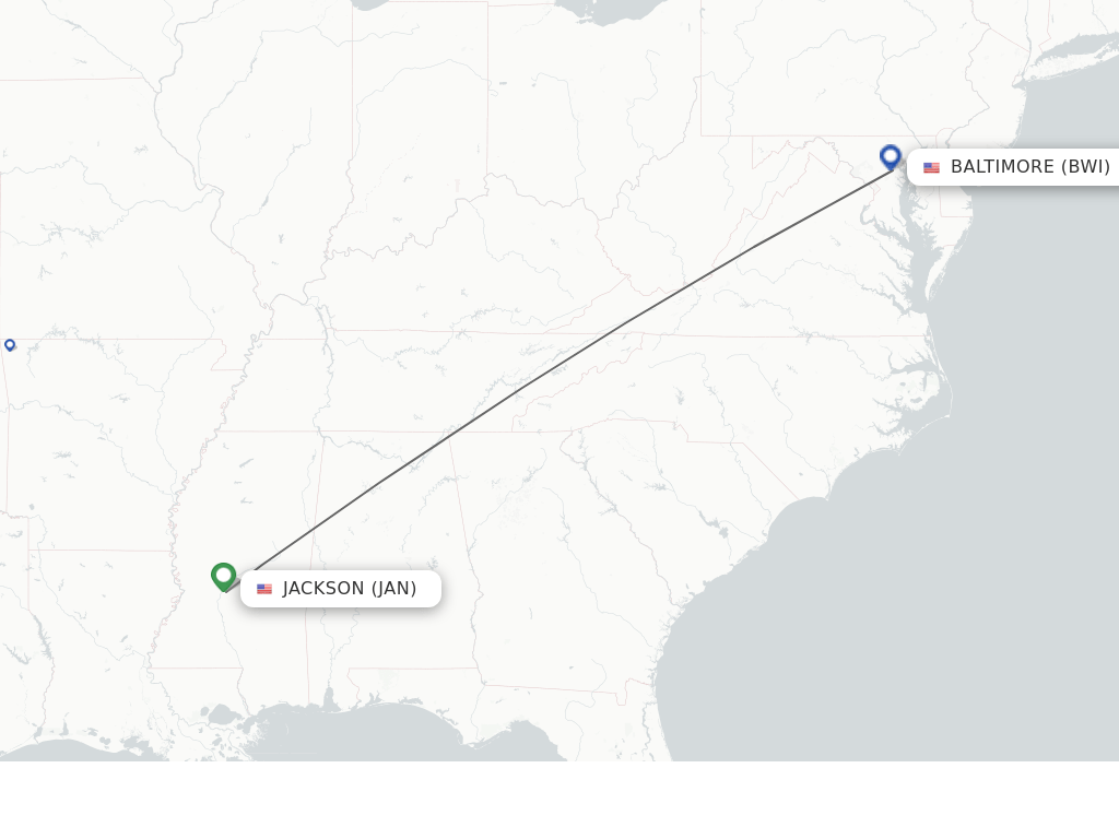 Direct (nonstop) flights from Jackson to Baltimore schedules