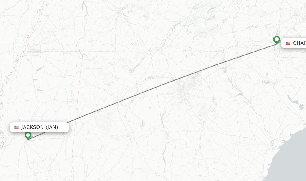 Direct (nonstop) flights from Jackson to Charlotte schedules