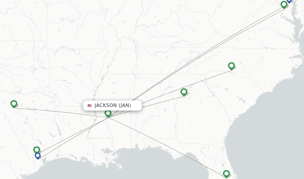 Direct (nonstop) flights from Jackson to Memphis schedules