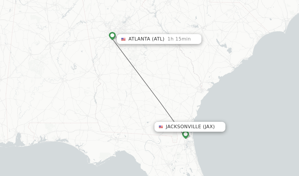 Direct (nonstop) flights from Jacksonville to Atlanta schedules