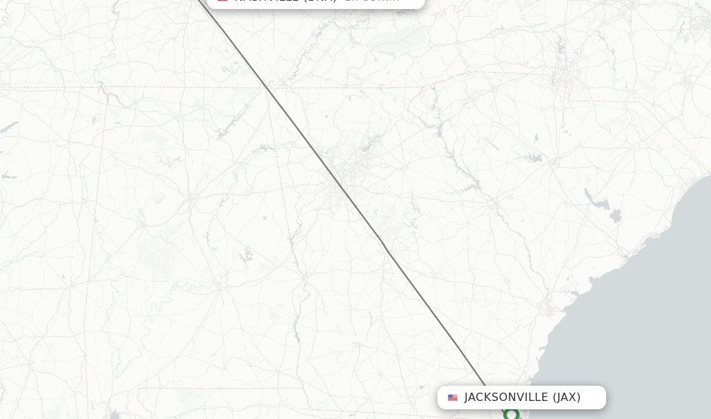 Direct (nonstop) flights from Jacksonville to Nashville schedules
