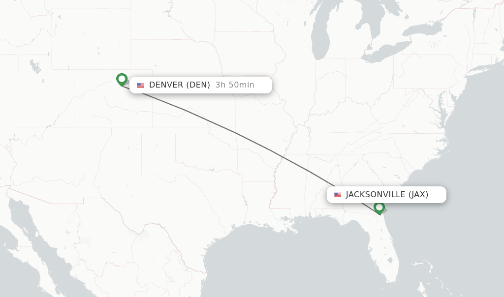 Direct (nonstop) flights from Jacksonville to Denver schedules