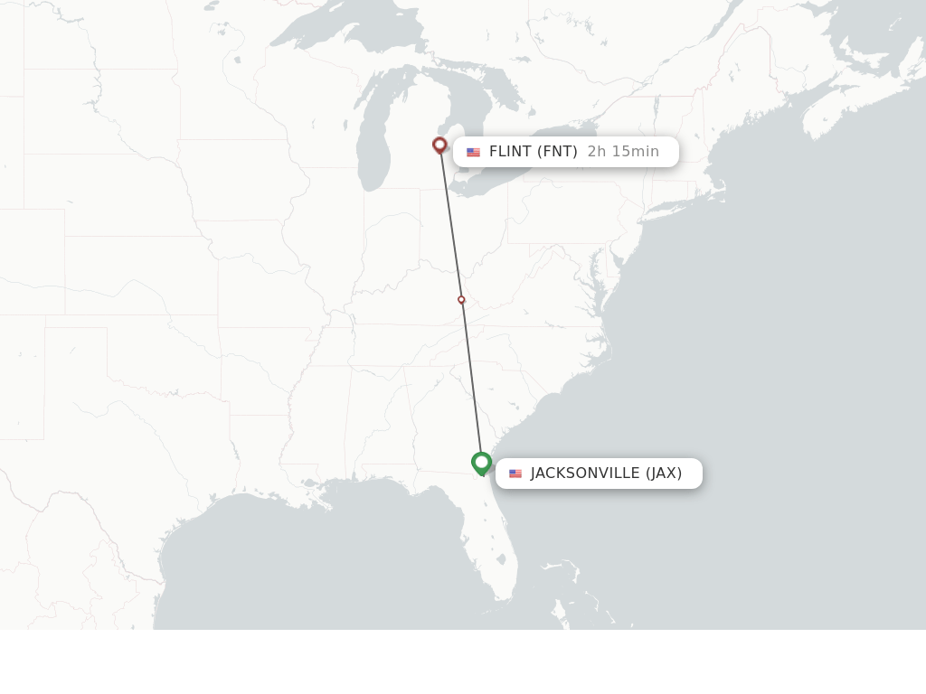 Direct (nonstop) flights from Jacksonville to Flint schedules