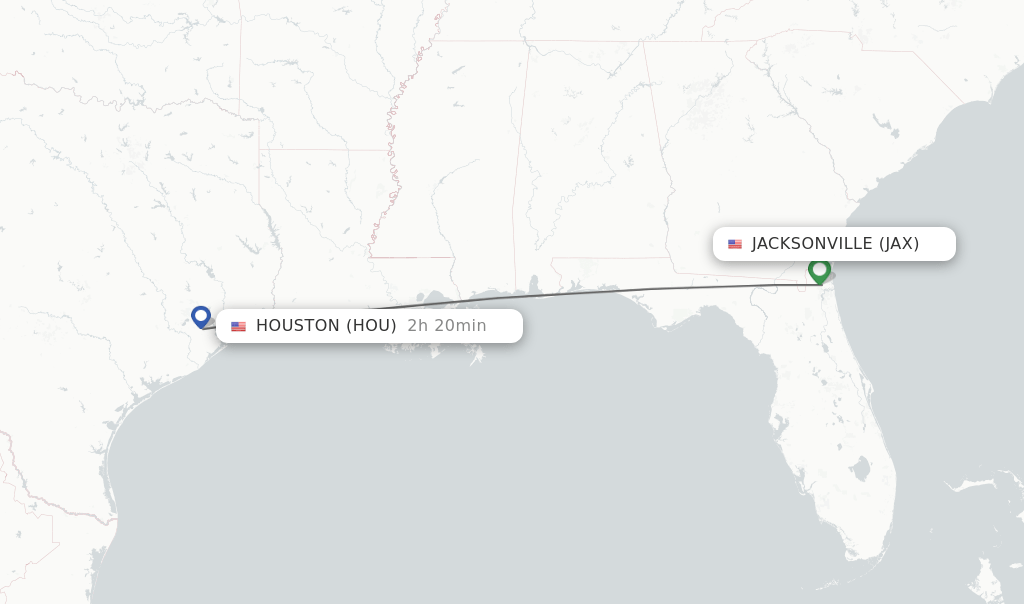Direct (nonstop) flights from Jacksonville to Houston schedules