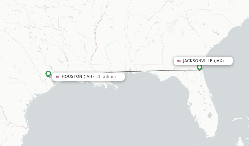 Direct (nonstop) flights from Jacksonville to Houston schedules