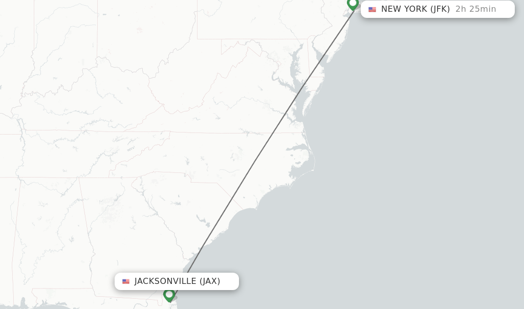 Direct (nonstop) flights from Jacksonville to New York schedules