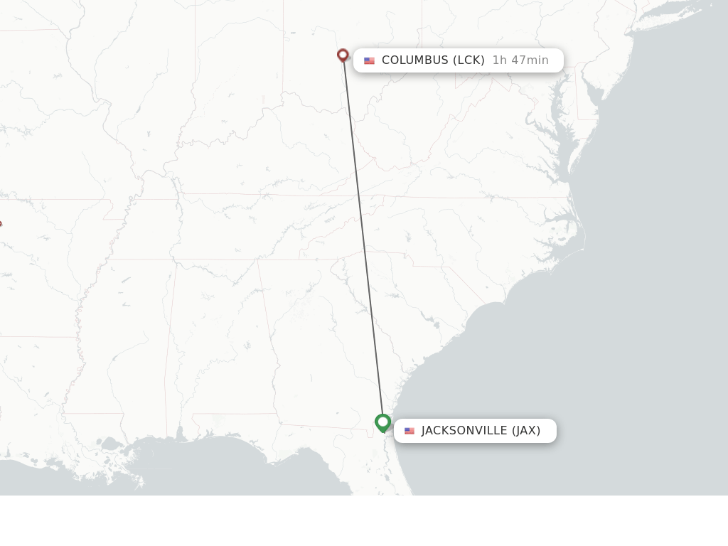 Direct (nonstop) flights from Jacksonville to Columbus schedules