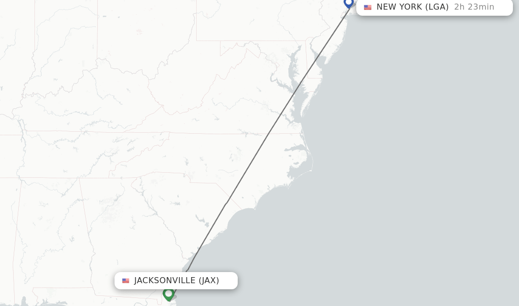 Direct (nonstop) flights from Jacksonville to New York schedules