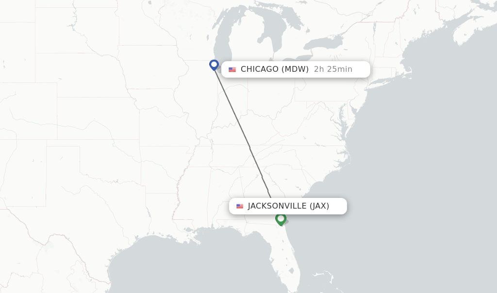 Direct (nonstop) flights from Jacksonville to Chicago schedules