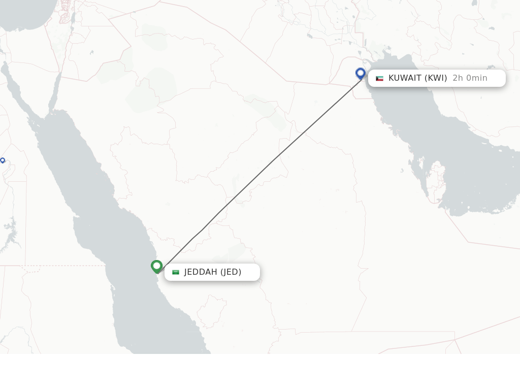 Direct (nonstop) flights from Jeddah to Kuwait schedules