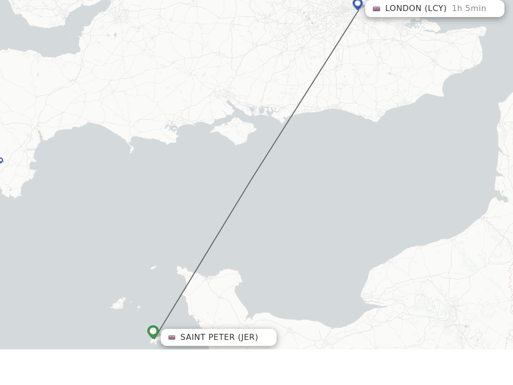Direct (nonstop) flights from Jersey to London schedules