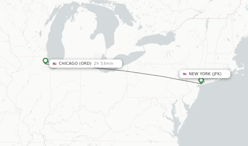 Direct (nonstop) flights from New York to Chicago schedules