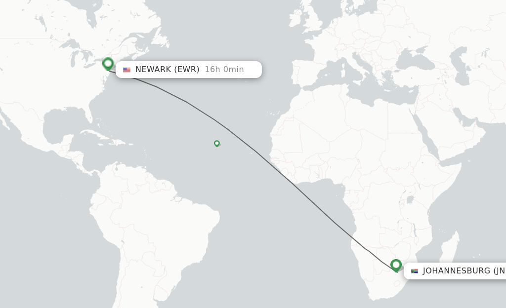 Direct (nonstop) flights from Johannesburg to New York schedules
