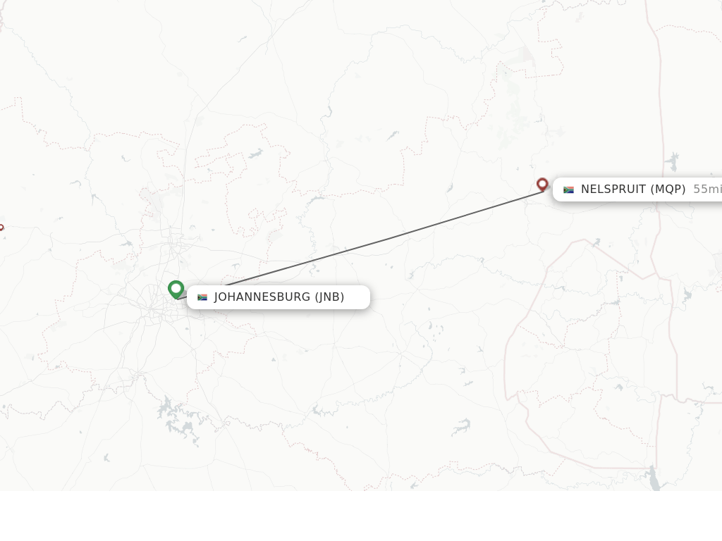 Direct (nonstop) flights from Johannesburg to Nelspruit schedules