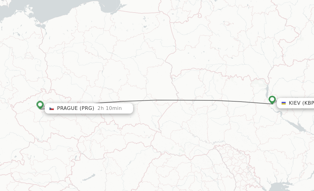 Direct (nonstop) flights from Kiev/Kyiv to Prague schedules