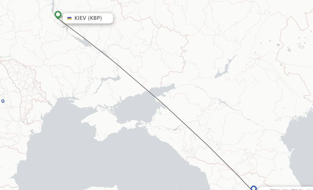 Direct (nonstop) flights from Kiev/Kyiv to Tbilisi schedules