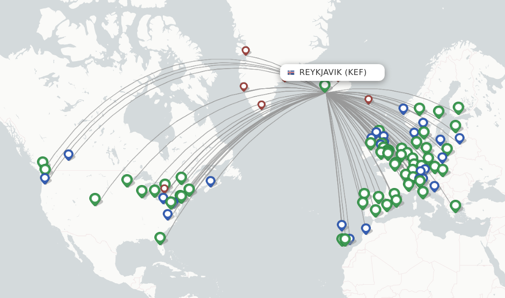 Direct (nonstop) flights from Reykjavik to Athens schedules
