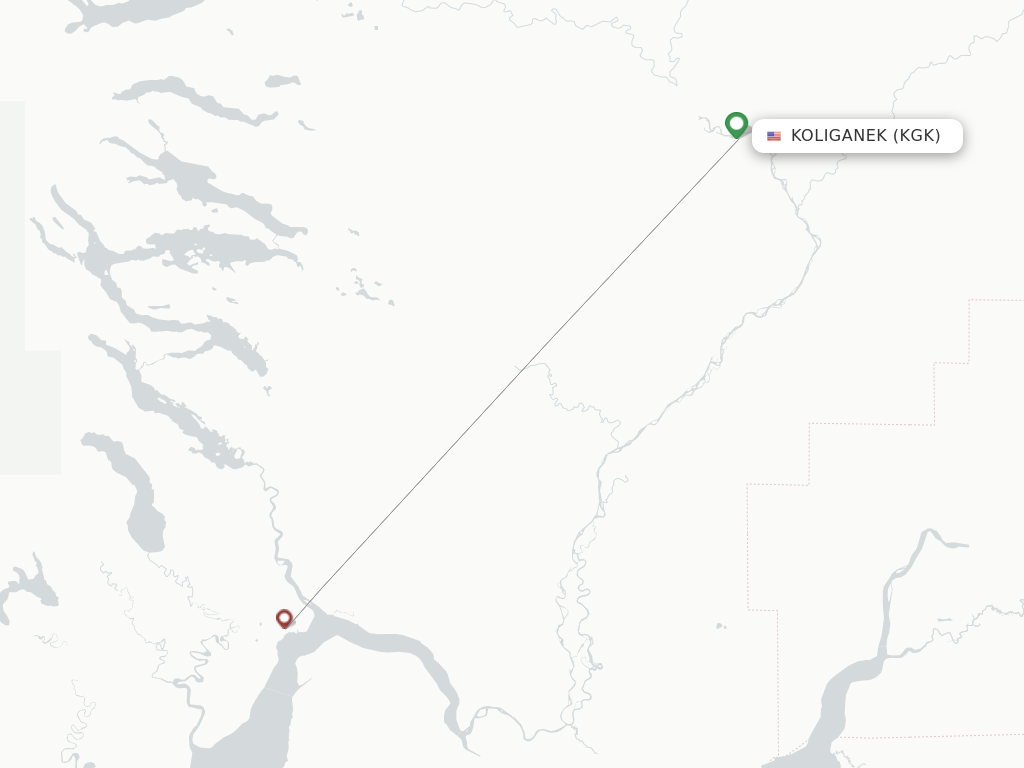 Direct (nonstop) flights from Koliganek to New Stuyahok schedules
