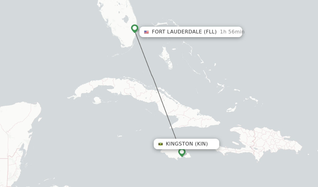 Direct (nonstop) flights from Kingston to Fort Lauderdale schedules