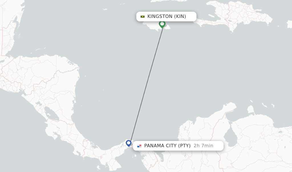 Direct (nonstop) flights from Kingston to Panama City schedules