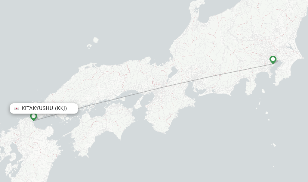 Global Jet flights from Kitakyushu, KKJ