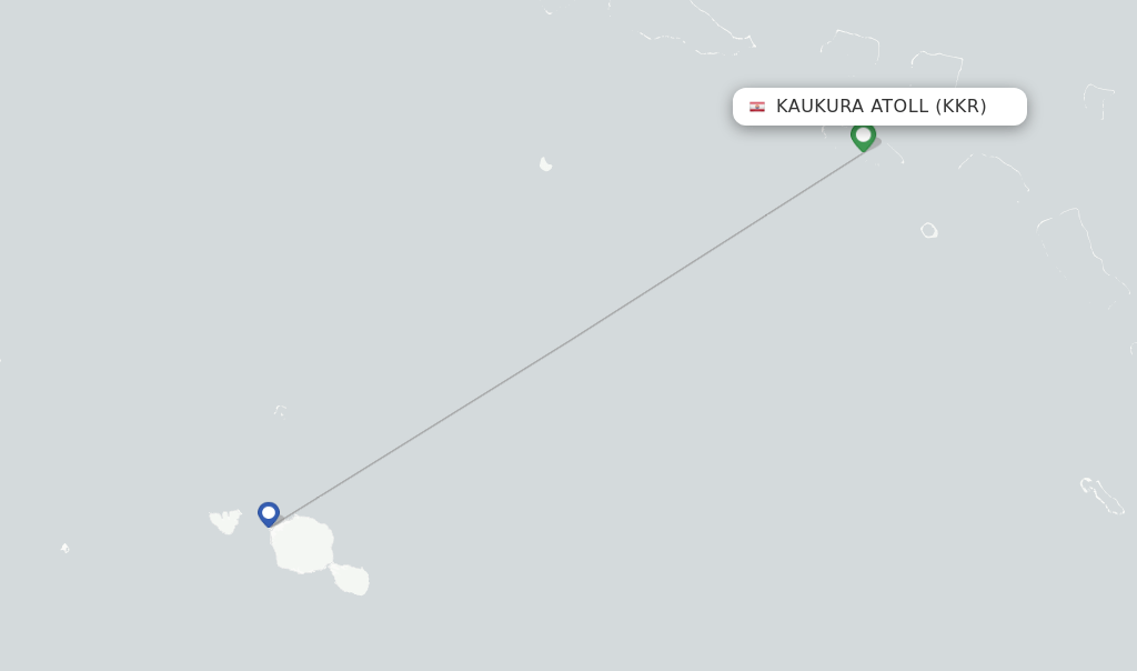 Direct (nonstop) flights from Kaukura Atoll Airport (KKR