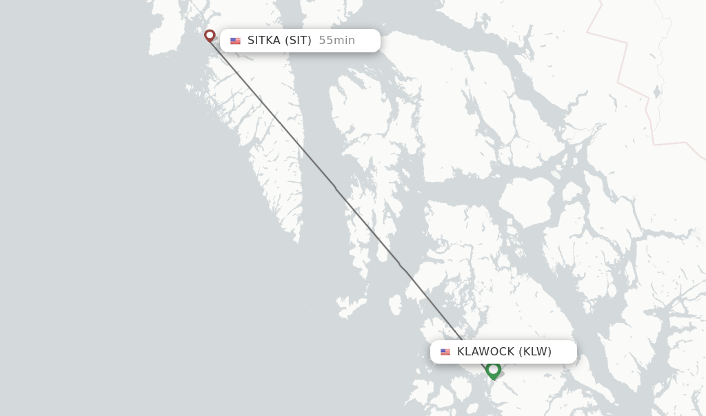 Direct (nonstop) flights from Klawock to Sitka schedules