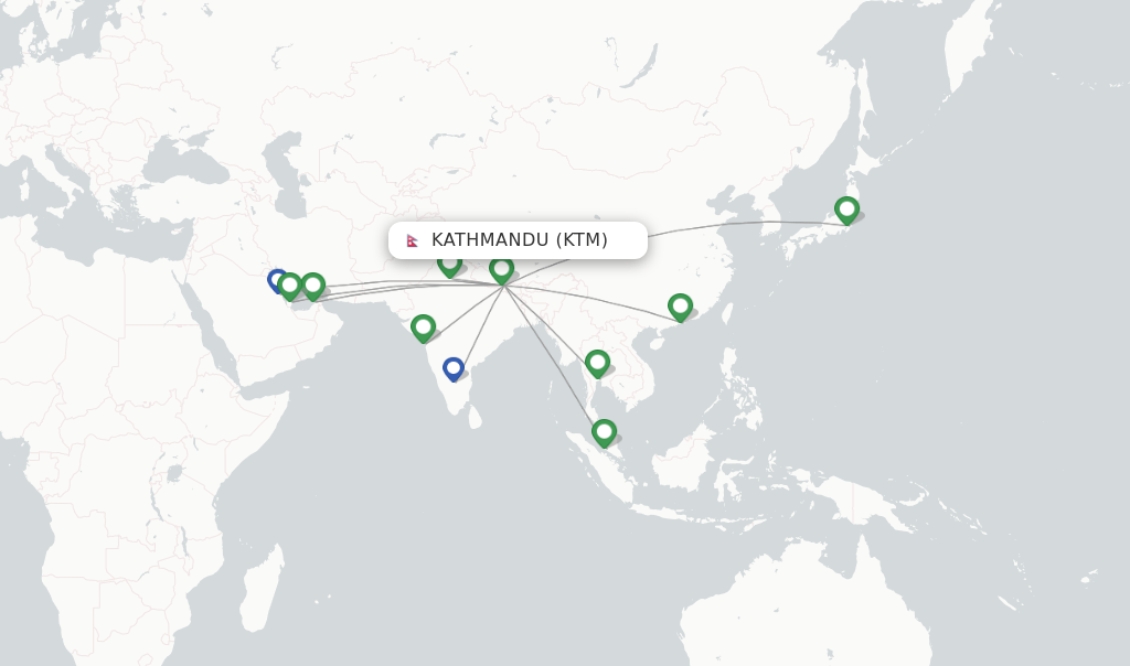 Nepal Airlines flights from Kathmandu, KTM