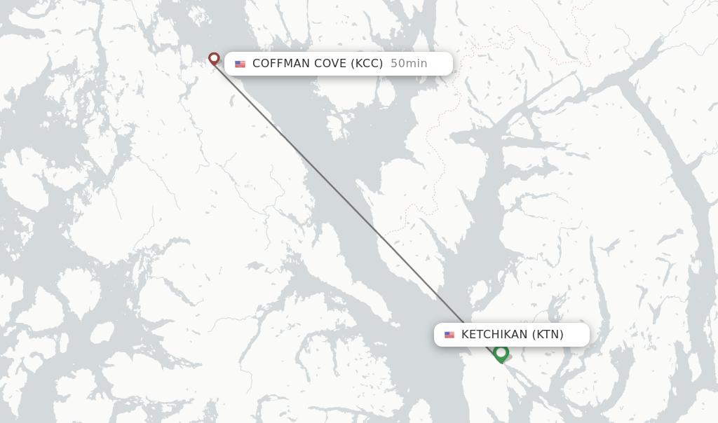 Direct (nonstop) flights from Ketchikan to Coffman Cove schedules