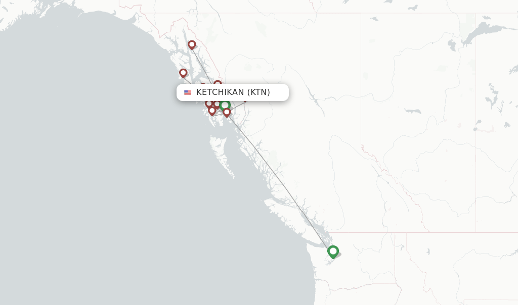 Direct (nonstop) flights from Ketchikan to Seattle schedules