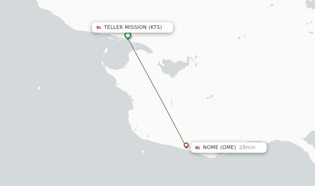 Direct (nonstop) flights from Teller Mission to Nome schedules