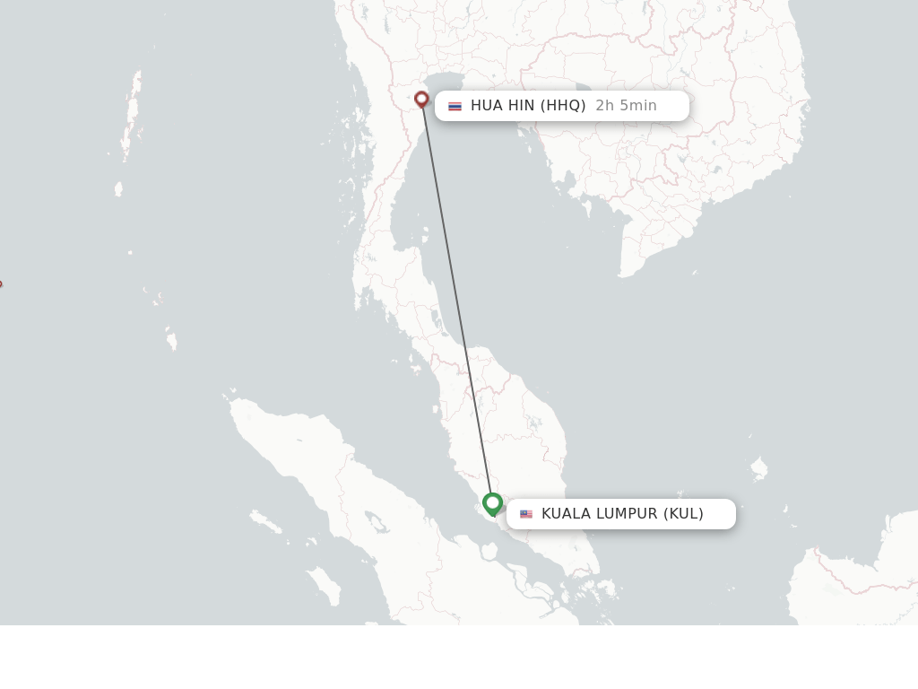 Direct (nonstop) flights from Kuala Lumpur to Hua Hin schedules