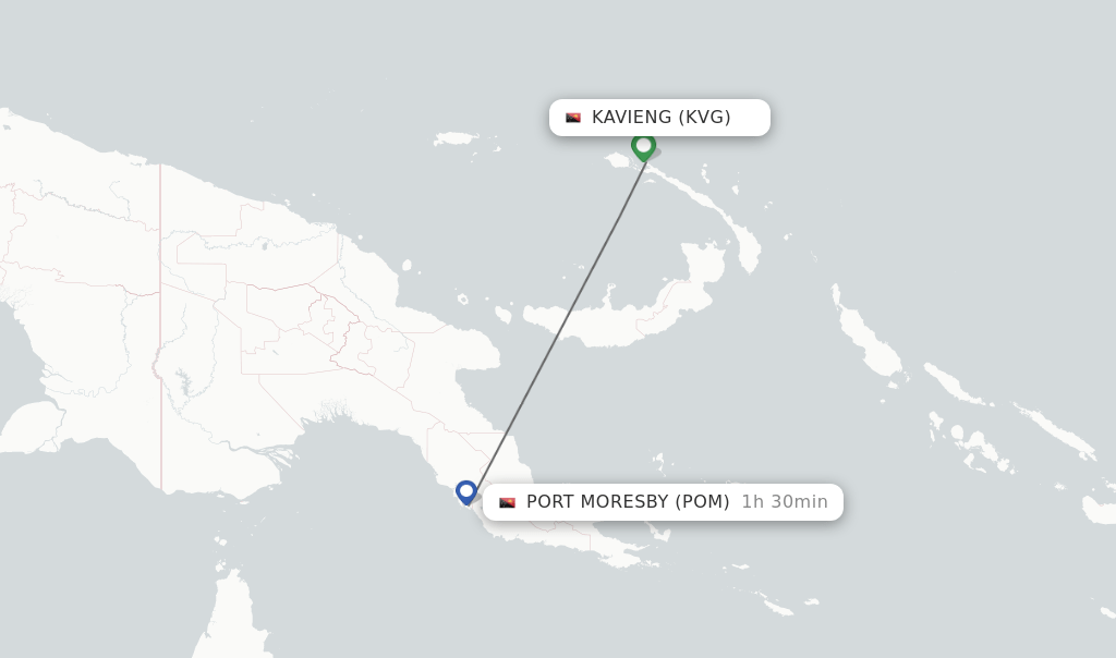 Direct (nonstop) flights from Kavieng to Port Moresby schedules